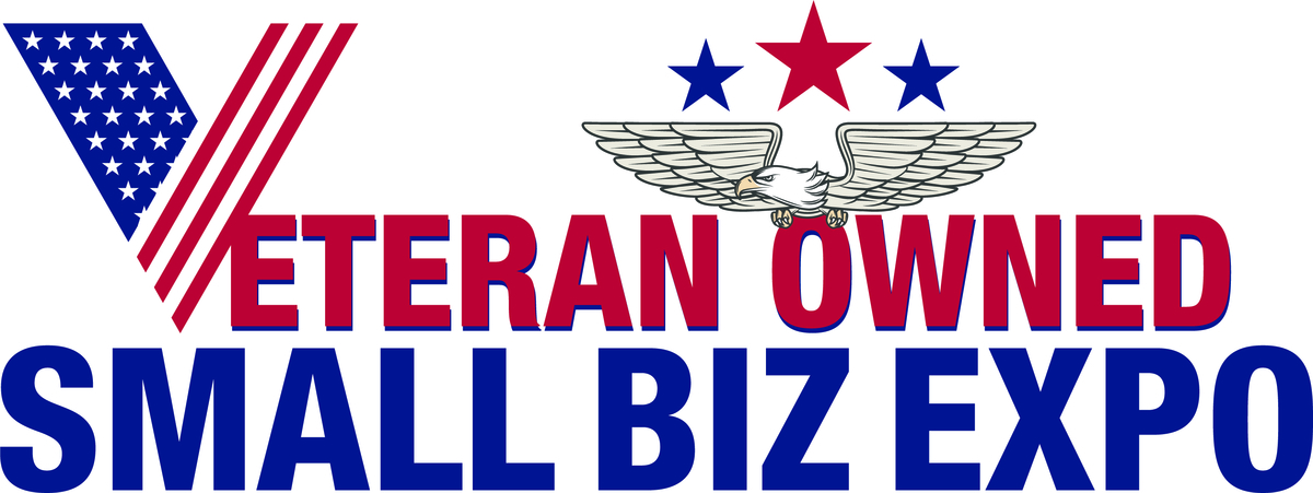 Veteran-owned small biz Expo logo with flag and star graphics