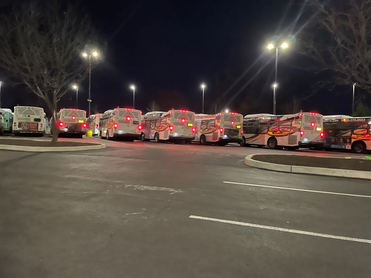 Buses in Early Morning at RTA Employee Appreciation Day