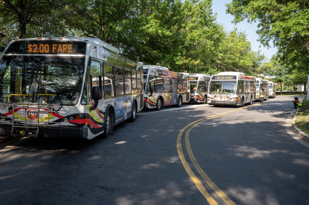 Bus Fleet at Mall