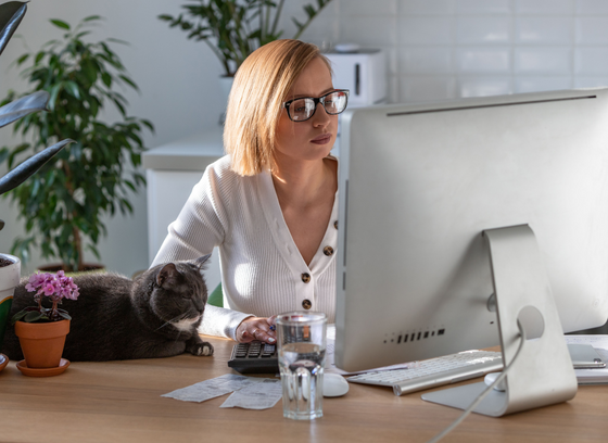 Woman at computer