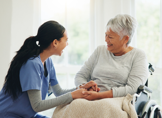 Older adult attending a medical day care center