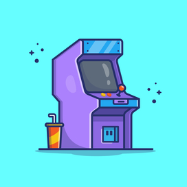 Image of retro arcade game with a soda