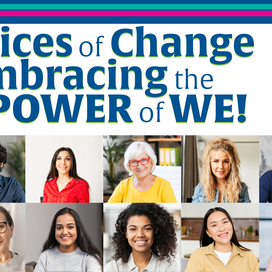 Voice for Change event flier cropped to show title and faces